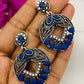 Dazzling Blue Color Leaf Design Earrings Near Me