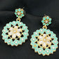 Floral Design Gold Plated Earrings In Peovia