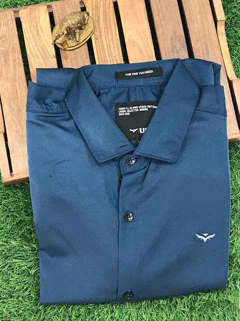 Wonderful Blue Color Full Sleeve Shining Silk Shirts For Men Chandler Fashions Wonderful Blue Color Full Sleeve Shining Silk Shirts For Men Chandler Fashions