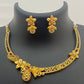 Stunning Gold Plated Premium Ruby Stoned Necklace Set