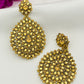 Golden Color Stones With Round Drop Earring In USA