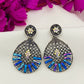 Marvelous Multicolor Oxidized Earrings With White Stones