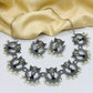 Elegant White Stones With White Beads Oxidized Necklace With Earrings Sets Near Me
