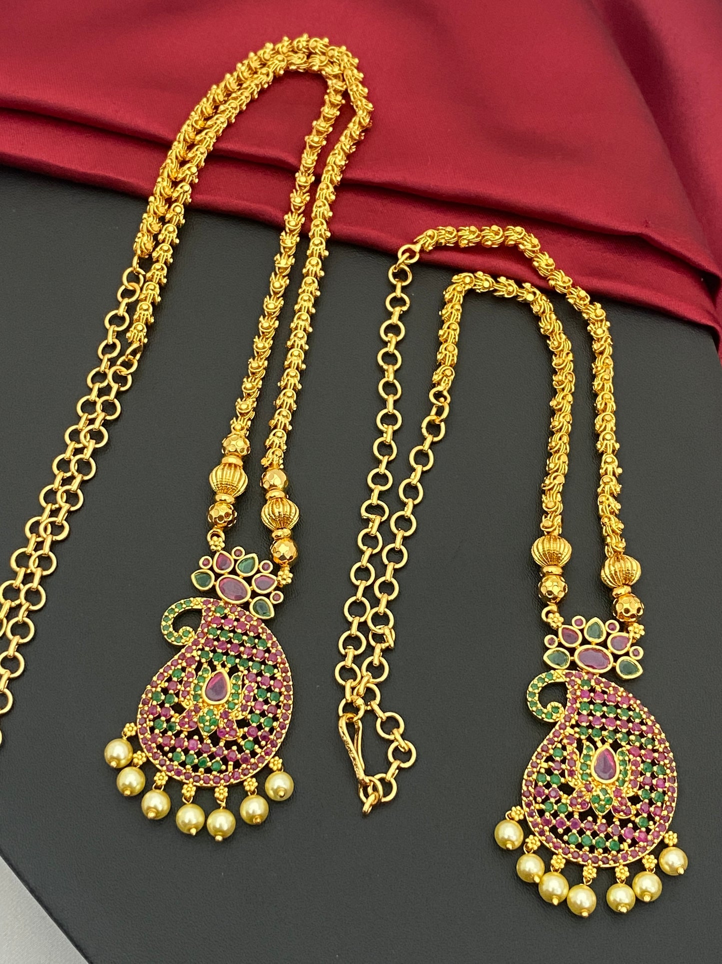 Gorgeous Gold Plated Long Chain And Necklace Sets Near Me