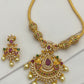 Peacock Designer Chain And Earring Set With Multi Color In Chandler