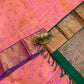 Pink Color Pure Kanchi Silk Gold Zari Work Saree For Women In Chandler