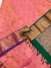 Pink Color Pure Kanchi Silk Gold Zari Work Saree For Women In Chandler