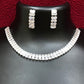 White Color American Diamond Necklace With Earrings Sets Near Me