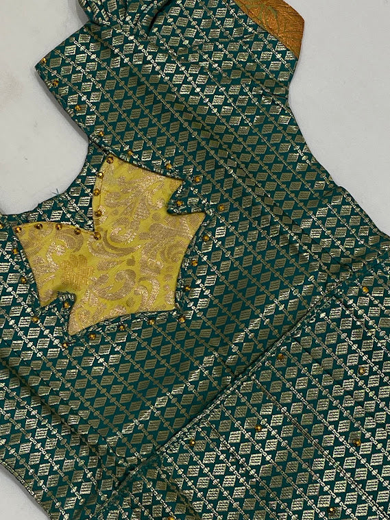 Beautiful Green Silk With Stone Work Langa Set In Tempe