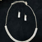 Appealing White Color American Diamond Necklace With Earrings Sets In Mesa