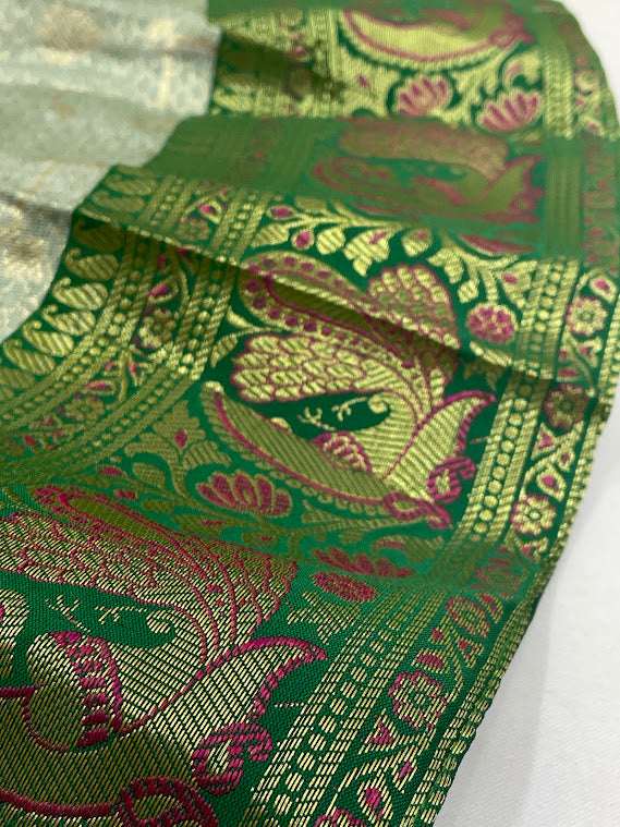 Green Color Silk Langa Set With Stone Work In Tempe