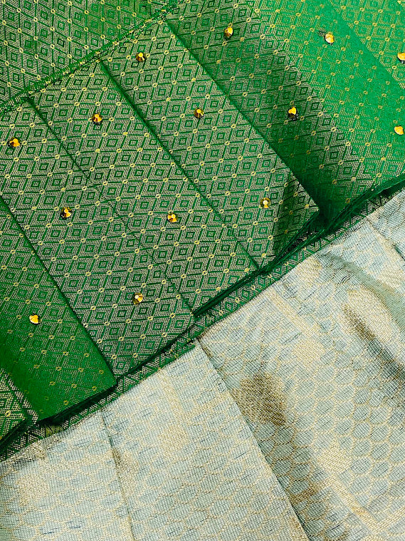 Silk Langa Set With Stone Work In Surprise