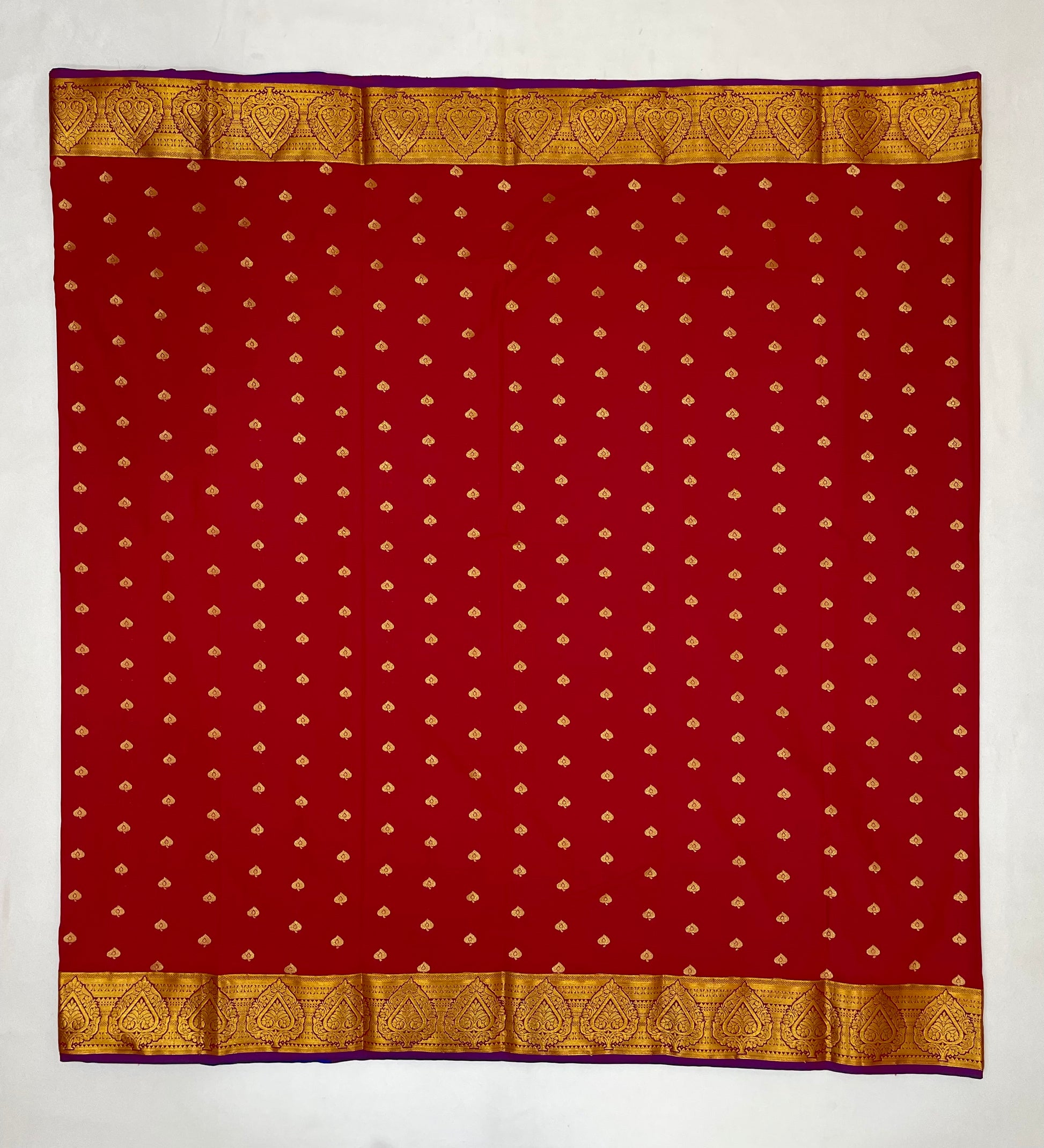 Beautiful Maroon Color Pure Kanchi Silk With Gold Zari Work Saree In Chandler