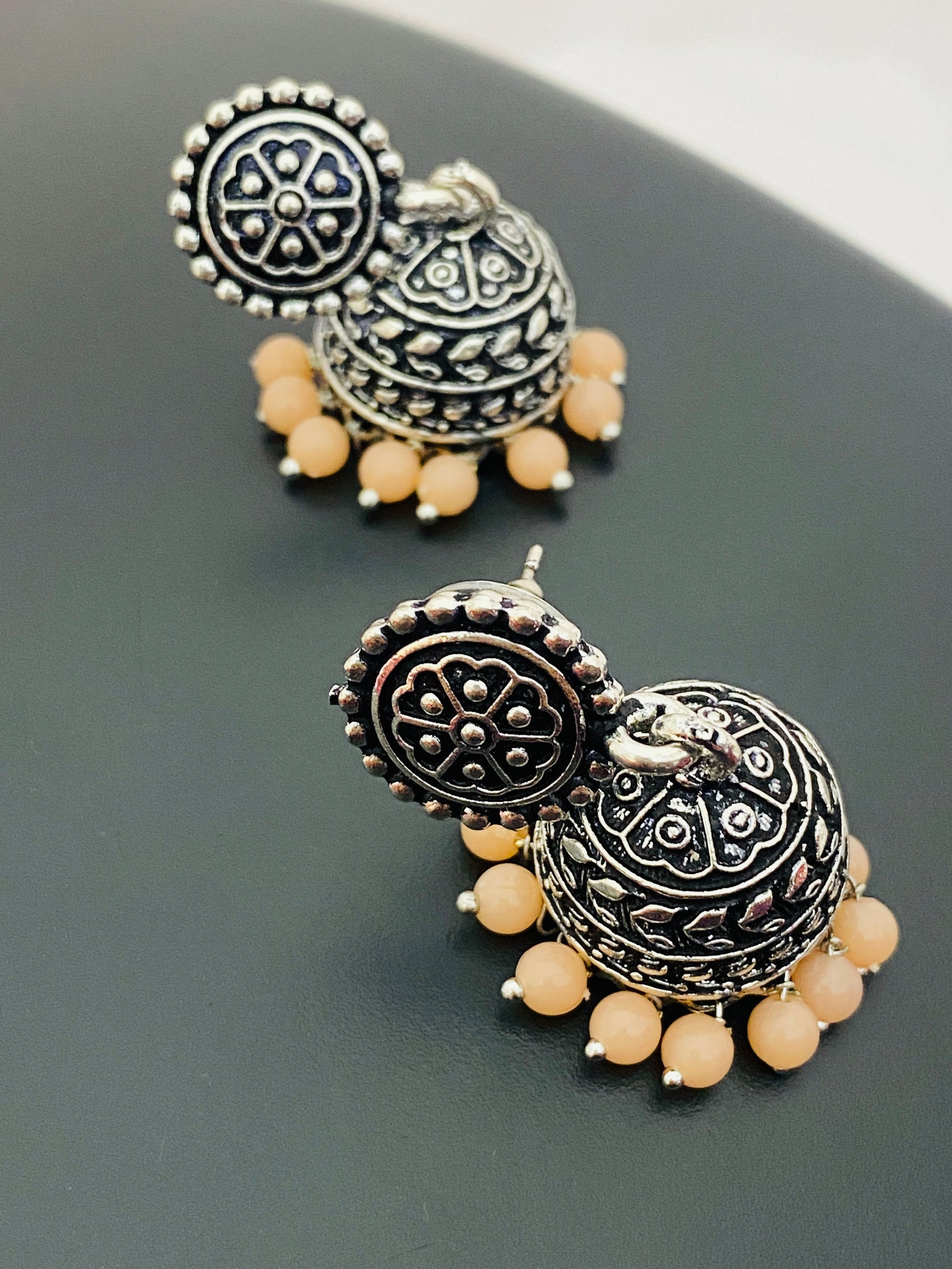 Oxidized Earrings With Beads In USA