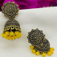Charming Yellow Color Oxidized Jhumkas In USA