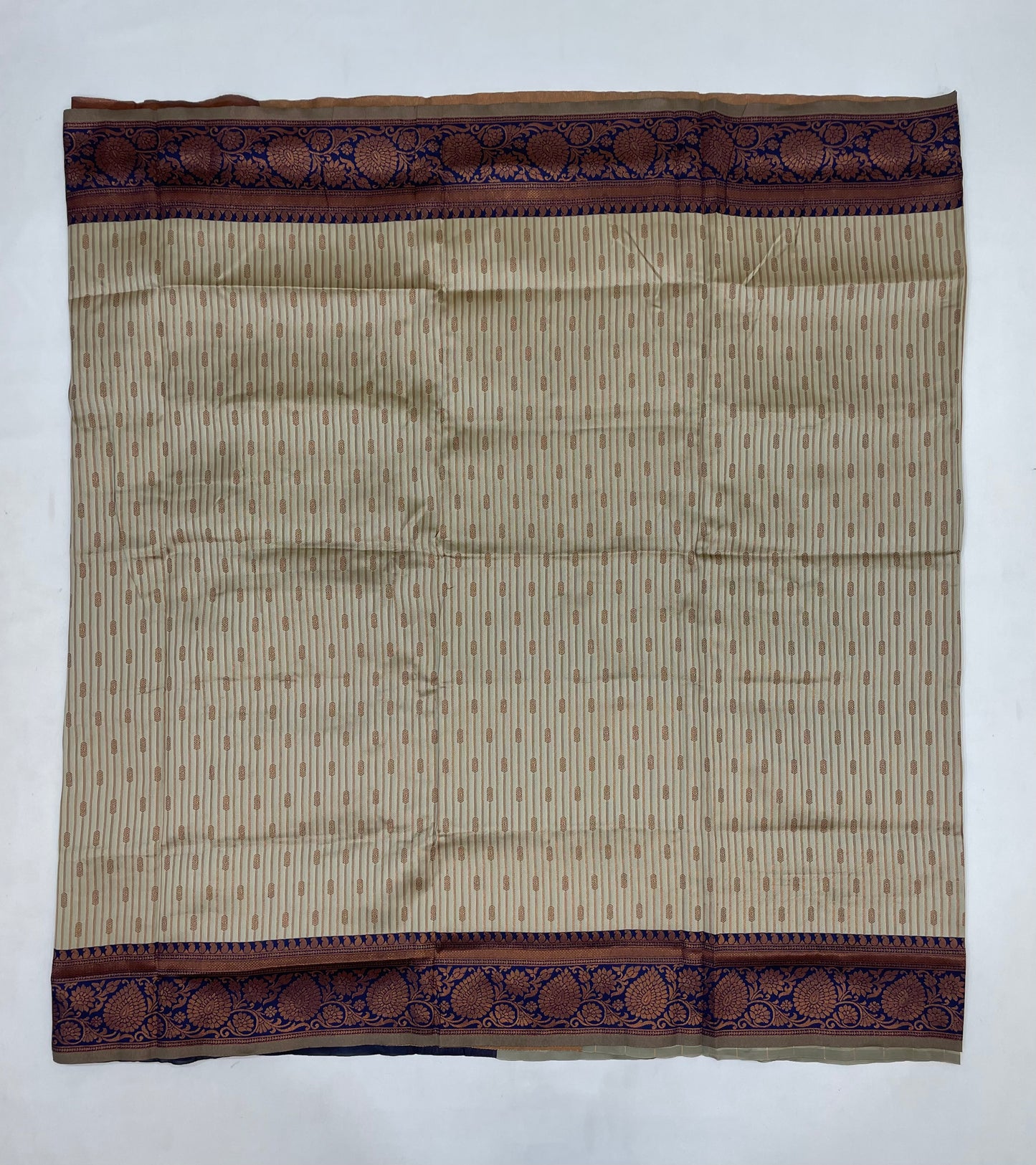 Gorgeous Gray color With Blue Border Saree In Tempe