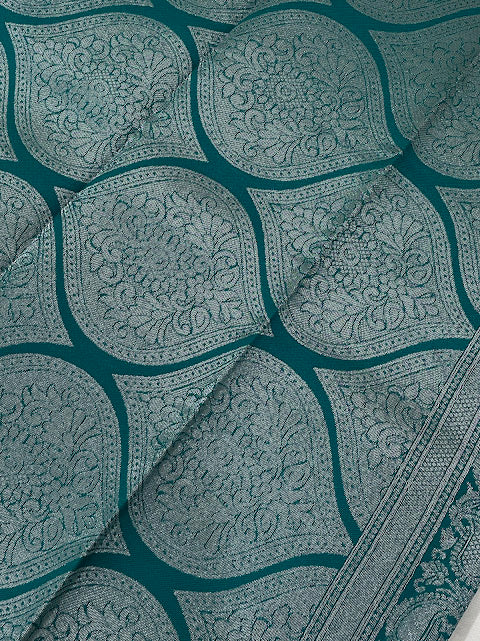 Dark Purple Color leaf motifs Pure Kanchi Silk Saree In Suncity