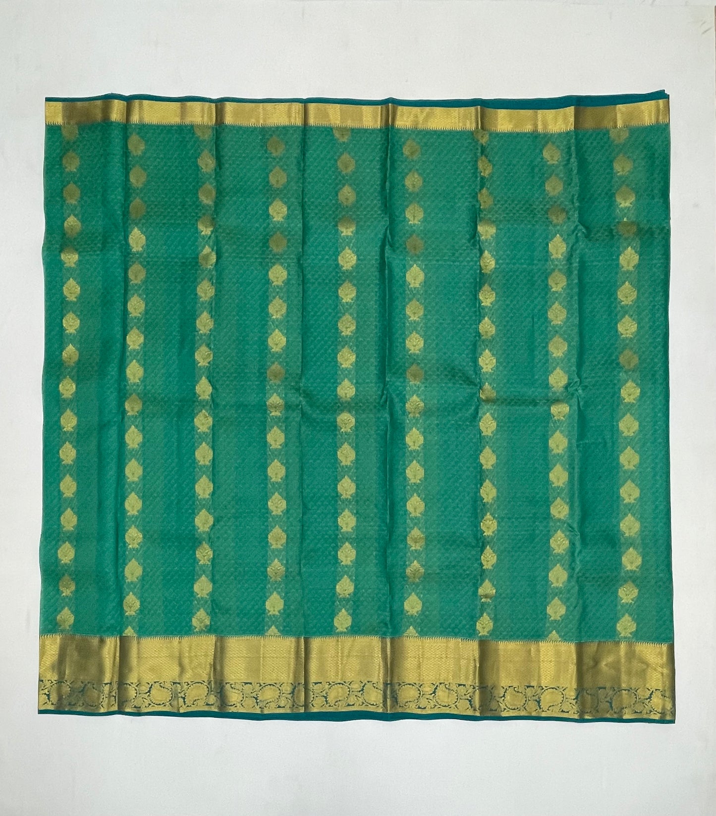 Green Color Pure Kanchi Silk With Gold Zari Work Saree In Suncity