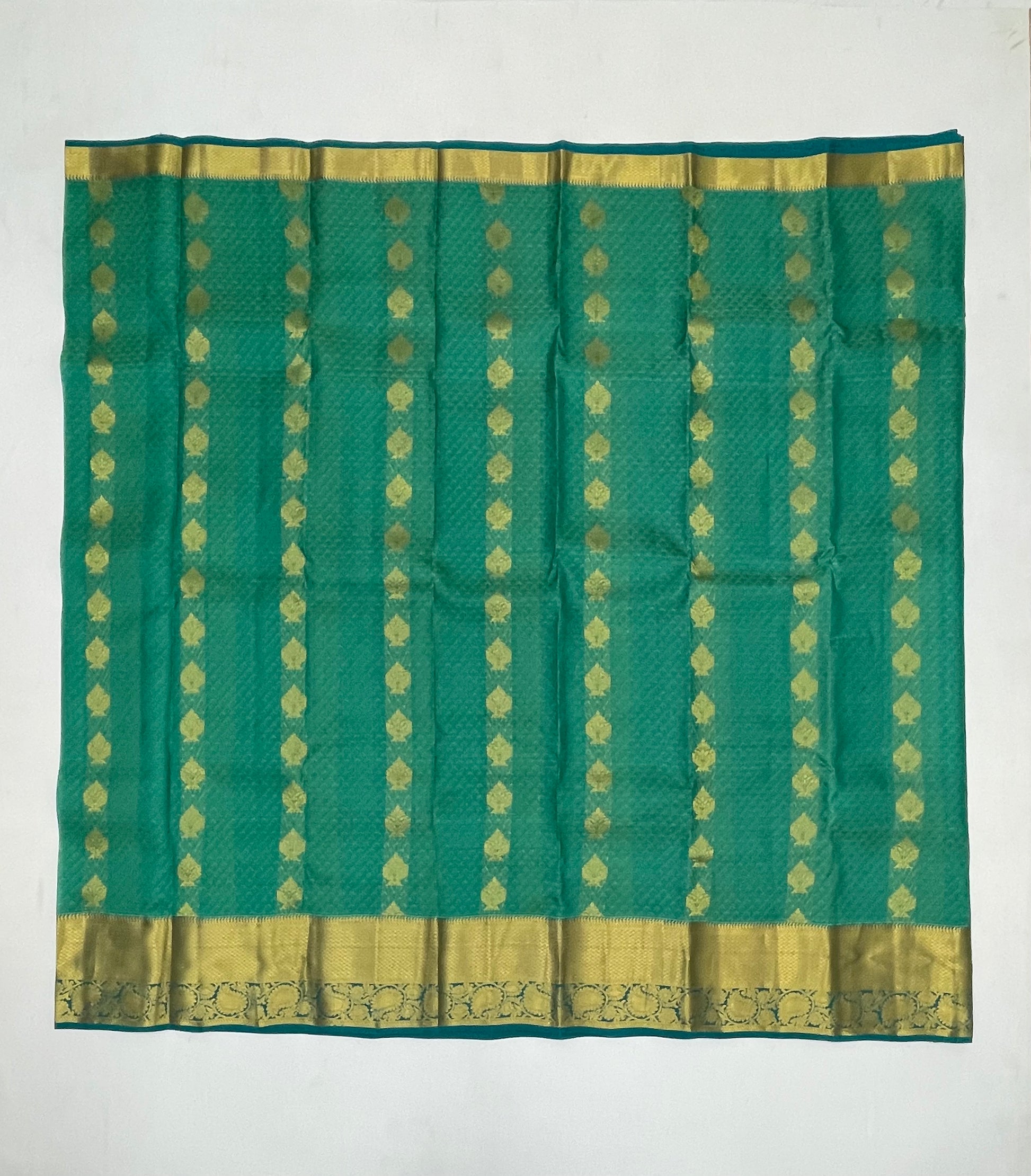 Green Color Pure Kanchi Silk With Gold Zari Work Saree In Suncity