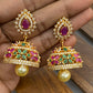 cz ruby green jhumka Earrings In USA