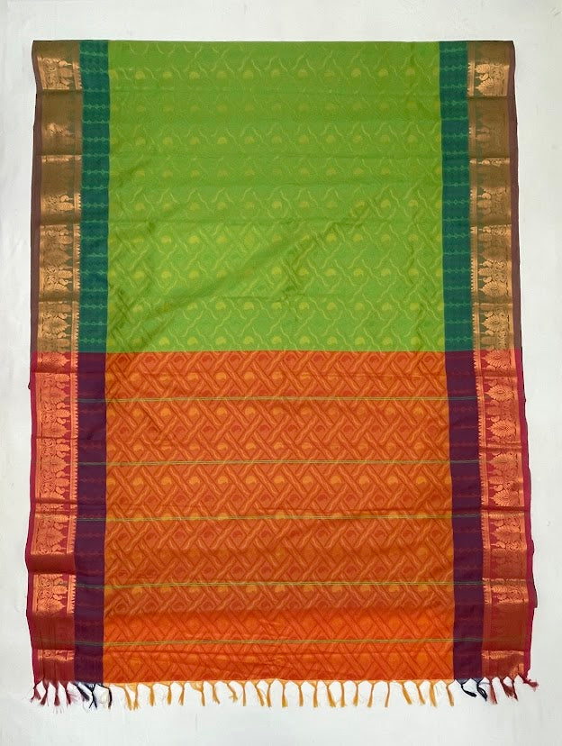 Graceful Green Color Pure Kanchi Silk Saree In Chandler