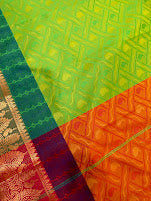 Green Color Pure Kanchi Silk Saree For Women In Tempe