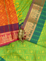Graceful Green Color Pure Kanchi Silk  Saree In Yuma