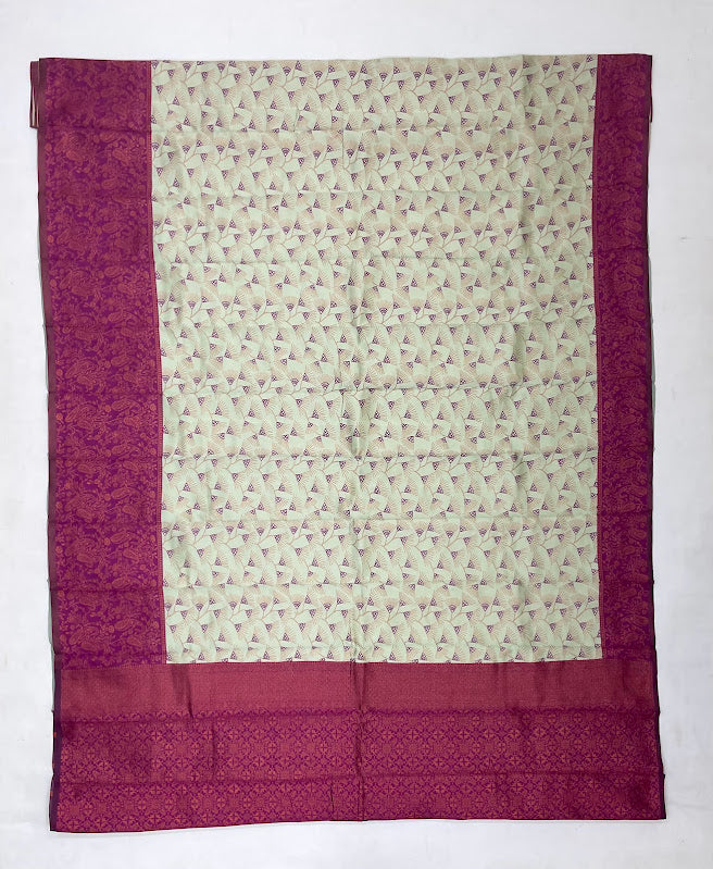 Green Color With Purple Border Art Silk Saree In Yuma