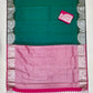 Alluring Green Color Soft Silk Saree With Silver Zari Work In Chandler