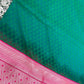 Green Color Soft Silk Saree With Silver Zari Work In Surprise