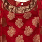 Gorgeous Maroon Color Floral Design Silk Langa Set For Girls In Mesa