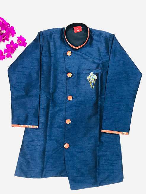 Delightful Blue Color Kurta With Dhoti Style Pant  In Yuma