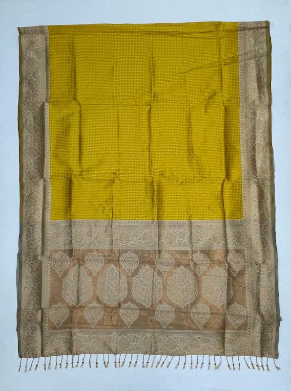 Yellow Color Art Silk Saree With Sandal Border In Tempe