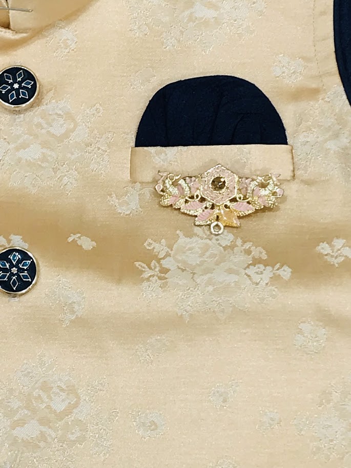 Dhoti Style Pant With Brooch Pin In Williams