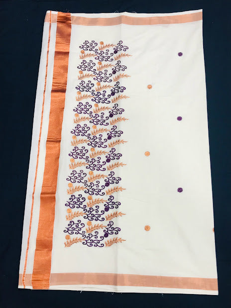 Kerala Style Cotton Sarees in Cotton Wood