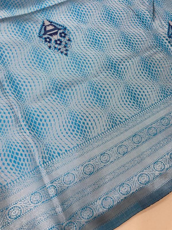 Sky Blue Color Saree In Peoria