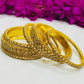 Amazing Party Wear Designer Bangles Set With Gold Stones For Women