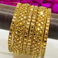 Amazing Party Wear Designer Bangles Set With Gold Stones For Women