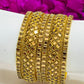 Amazing Party Wear Designer Bangles Set With Gold Stones For Women