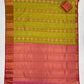 Green Color Art Silk Saree With Pink Border In Yuma