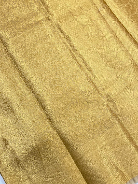 Gold Color Tissue Silk Saree With Zari Work In Chandler