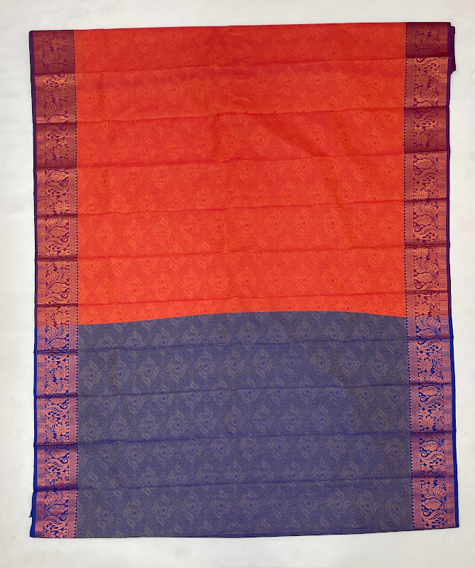 Red Color Art Silk Saree With Purple Color Border In Tempe