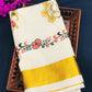 Beautiful Kerala Kasavu Cotton Embroidery Saree With Zari Border Near Me