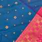 Blue Color Soft Silk Saree With Pink Pallu In Suncity