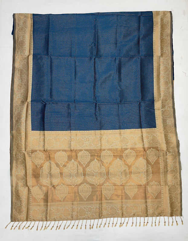 Blue Color Art Silk Saree With Sandal Border In Chandler