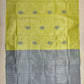 Lime Yellow Color Art Silk Saree With Gray Color Pallu In Yuma