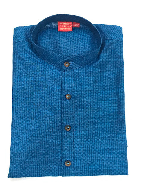 Elegant Blue Colored Full Sleeve Cotton Men's Kurta