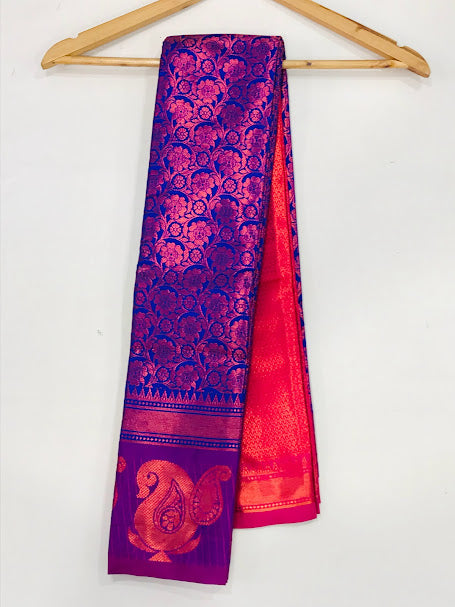 Blue Colored Soft Silk Saree With Rich Pallu In Paradise Valley