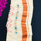 Appealing Kerala Cotton Embroidery Saree And Copper Zari Border In USA