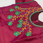 Maroon And Green Color Art Silk Langa Set In Mesa